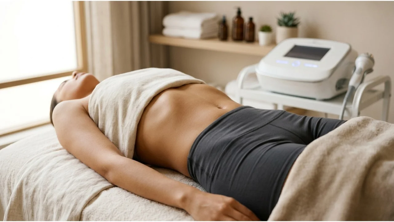 Relaxing radio frequency skin-tightening session in a CoLaz treatment room